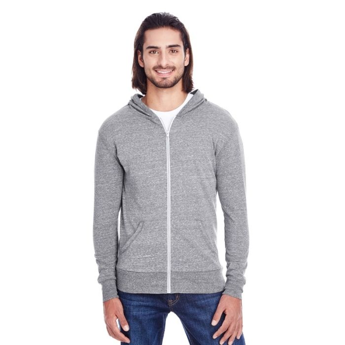 Threadfast 302Z - Unisex Triblend Full-Zip Light Hoodie main product photo
