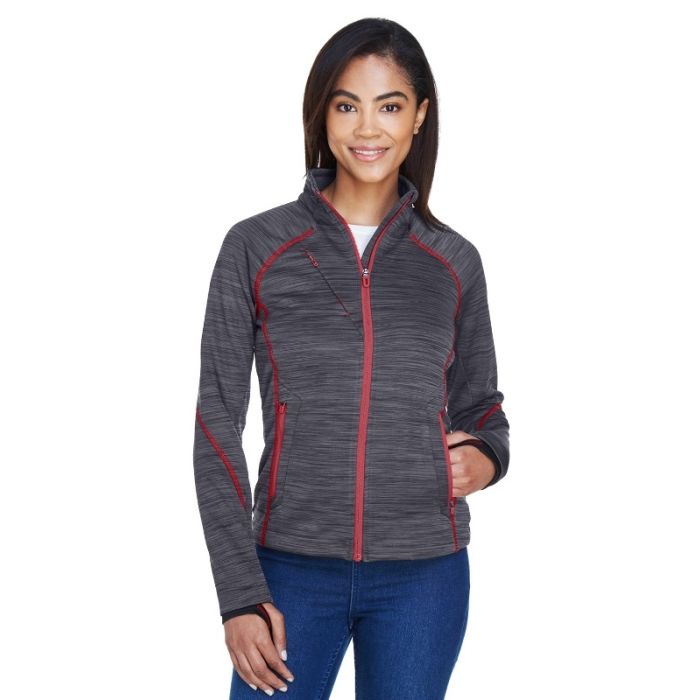 North End 78697 - Ladies' Flux Mlange Bonded Fleece Jacket main product photo