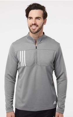 Adidas A482 - 3-Stripes Double Knit Quarter-Zip Pullover