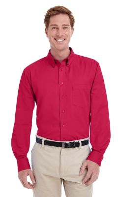 Harriton  M581  -  Men's Foundation 100% Cotton Long-Sleeve Twill Shirt withTeflon