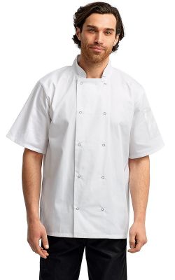 Artisan Collection by Reprime  RP664  -  Unisex Studded Front Short-Sleeve Chef's Coat