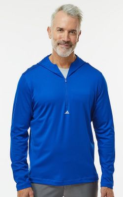 Adidas A596 - Lightweight Performance Quarter-Zip Hooded Pullover