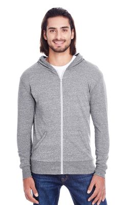 Threadfast 302Z - Unisex Triblend Full-Zip Light Hoodie