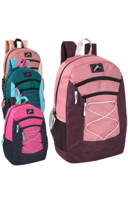 Trailmaker 7163 - Urban Sport 18 Inch Multi Pocket Bungee Backpack (Girls Colors)