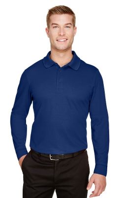 Devon & Jones DG20L - Men's CrownLux Performance Plaited Long-Sleeve Polo