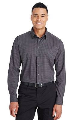 Devon & Jones  DG535  -  CrownLux Performance Men's Tonal Mini Check Shirt