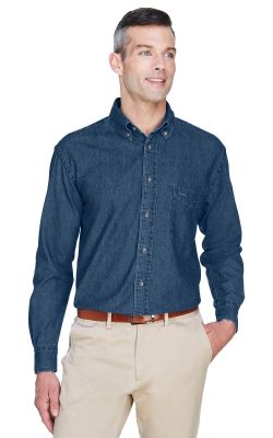 Harriton M550T - Men's Tall 6.5 oz. Long-Sleeve Denim Shirt