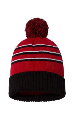 Richardson 134 - Stripe Pom Cuffed Beanie