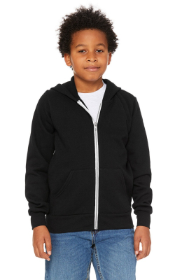 Bella + Canvas 3739Y - Youth Sponge Fleece Full-Zip Hooded Sweatshirt