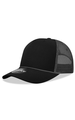 Decky 6040 - 5 Panel Mid Profile Structured Cotton/Poly Blend Trucker Cap w/Rope