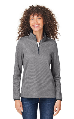 Core365  CE73W  -  Ladies' Venture Heathered Stripe Quarter-Zip
