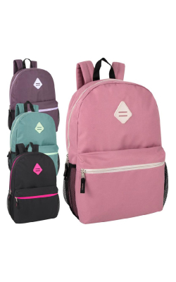 Ideal Bags 2975 - 19 Inch Lash Tab Backpack w Side Mesh Pockets - Girls