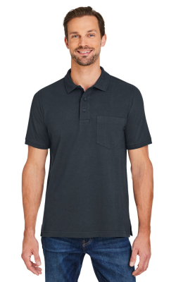 Harriton M205P - Men's Valiant Cotton Snag Protect Pocket Polo