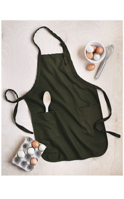 QTees Q4350 - Full Length Apron with 2 Pockets