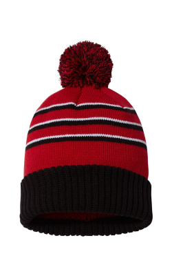 Richardson 134 - Stripe Pom Cuffed Beanie