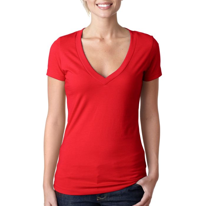 Deep v neck tee women's new arrivals