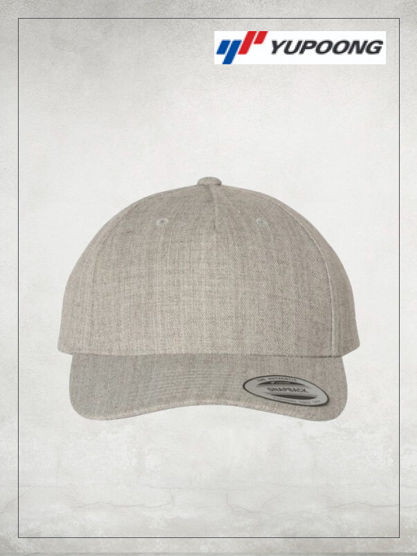YP Classics 5789M Premium Five-Panel Curved Visor Snapback Cap