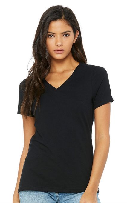 Bella+Canvas BC6405 Women's Relaxed Jersey V-Neck T-Shirt