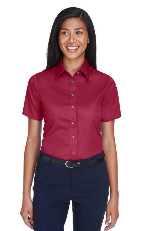 Harriton M500SW - Ladies' Easy Blend Short-Sleeve Twill Shirt